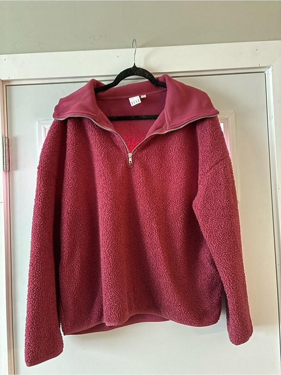 Elle Sweaters - Elle Women's Berry Half-Zip Sherpa Pullover Sweater